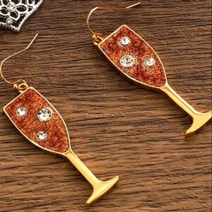 NEW! Gorgeous Sparkling Champagne Dangling Earrings - NEW YEAR PARTY CELEBRATION